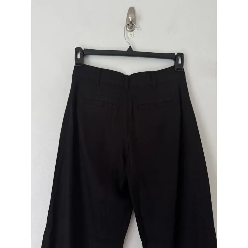 NWT Everlane The Everywhere Pant Barrel Leg Stretch Linen Black Size 4